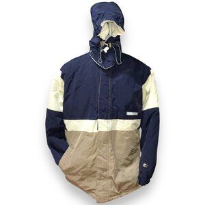 Starter Hooded Insulated Coat Sz Med Navy Vintage RN#67891